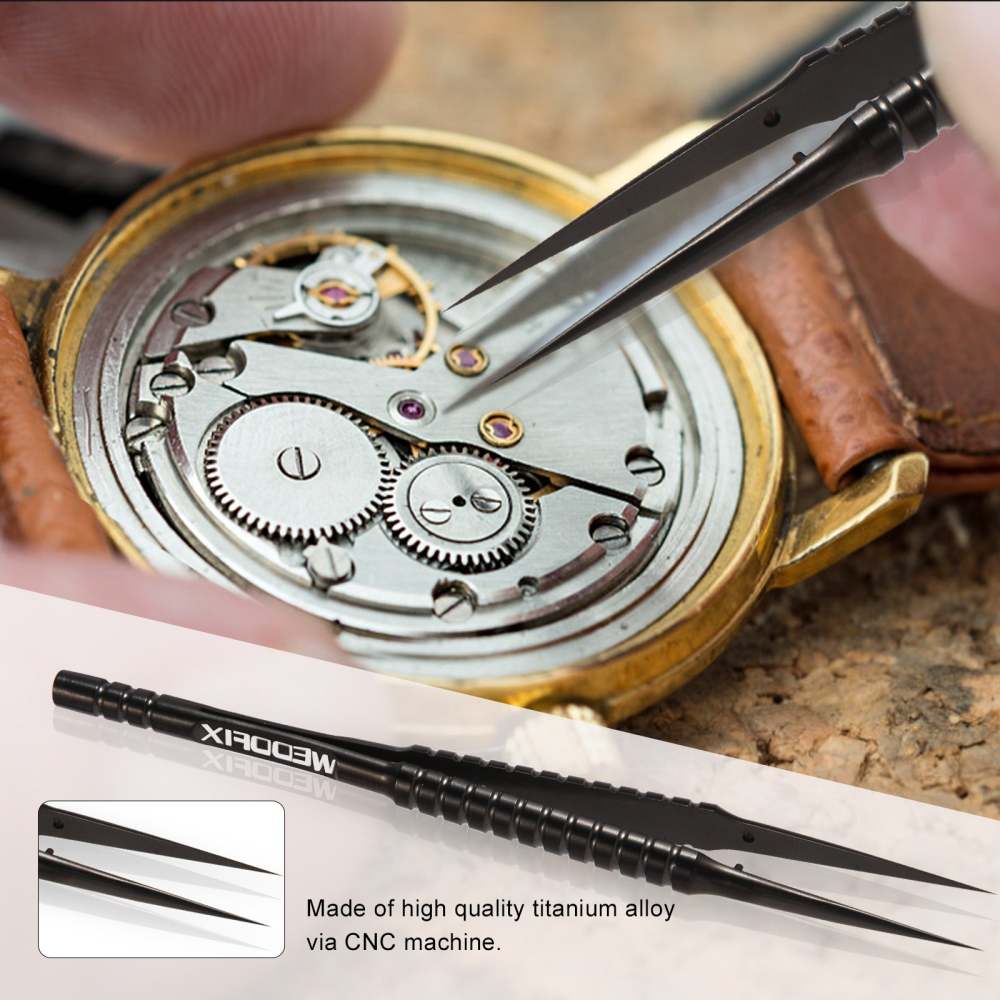 WEDOFIX High Precision Titanium Tweezers with Pointed Tips for Mobile Phone Repair Laboratory Work Jewelry Making