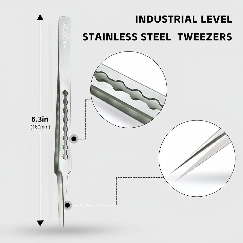 Extra Long Pointed Tweezers for Splinters Precision Fine Titanium Tweezers for Electronics Repair