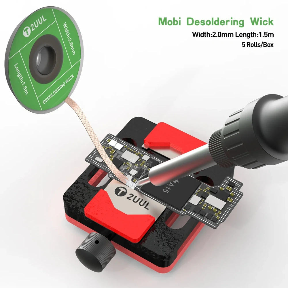 2UUL DW01 5pcs /lot Desoldering Wick Weld Tin Ribbon for Mobile Phone BGA CPU Electronics Components Soldering Work