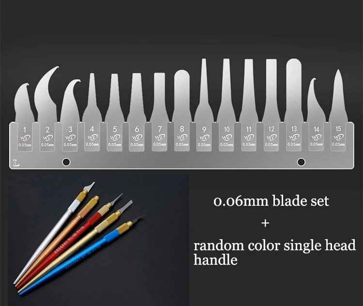 WL 15 in 1 Degumming Blade Set Ultra Thin Scraping Knife Kit for CPU Layering Motherboard Chip IC Edge Glue Remove Rework Tool