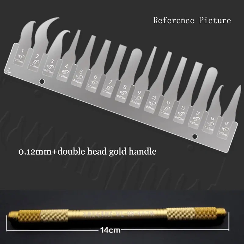 WL 15 in 1 Degumming Blade Set Ultra Thin Scraping Knife Kit for CPU Layering Motherboard Chip IC Edge Glue Remove Rework Tool