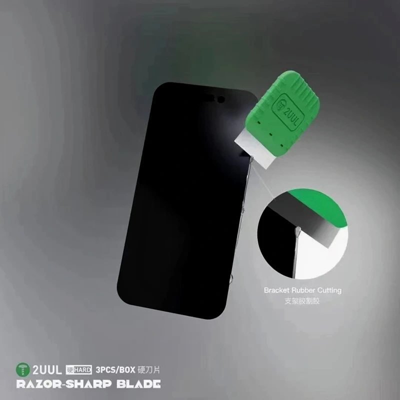 2UUL Soft Blade LCD Screen Adhesive Remove Blades Set Bracket Cutter for iPhone Samsung Edge Screen Opening