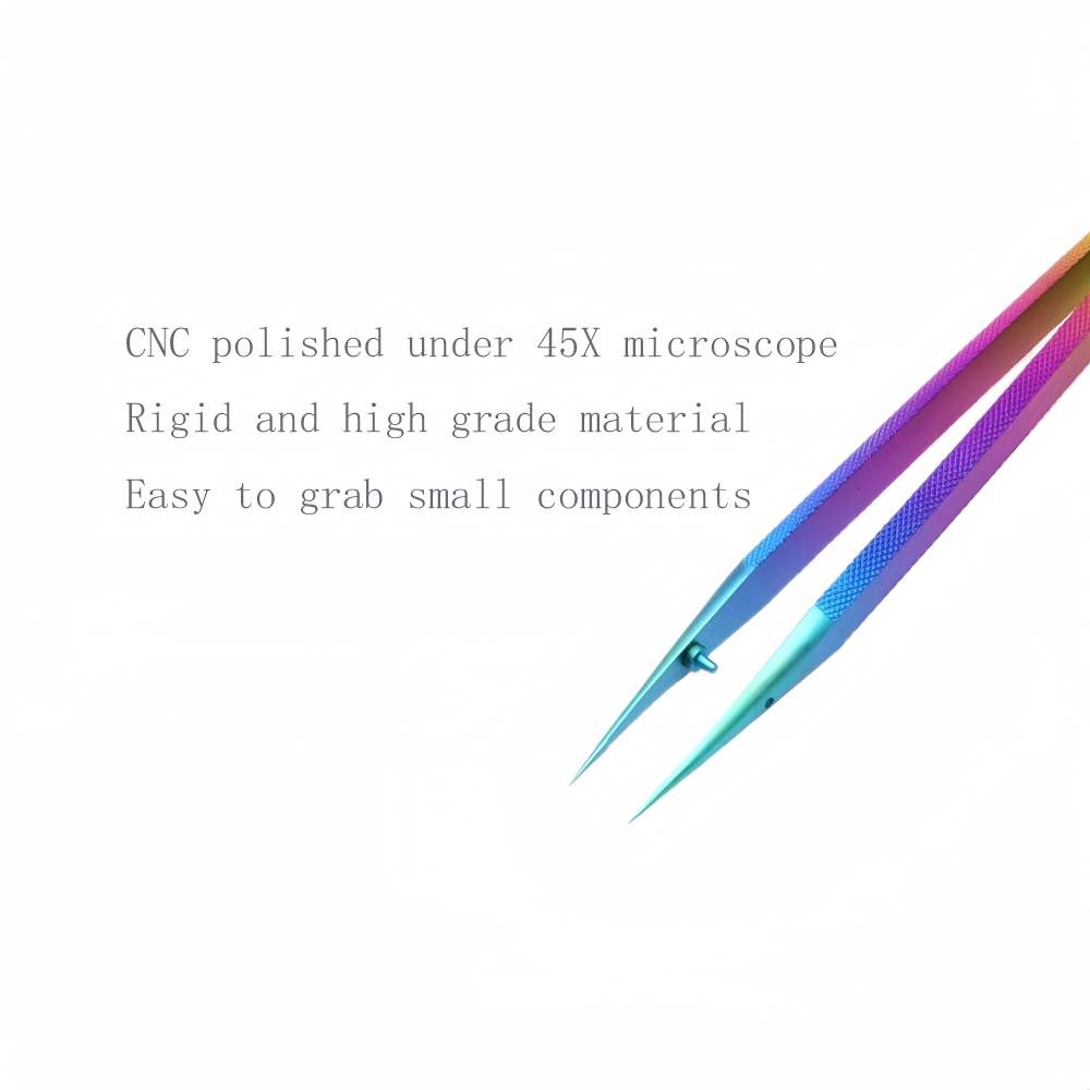 Extra Long Titanium Tweezers with Sharp Tips Grip Steady without Shaking for Crafting DIY Work