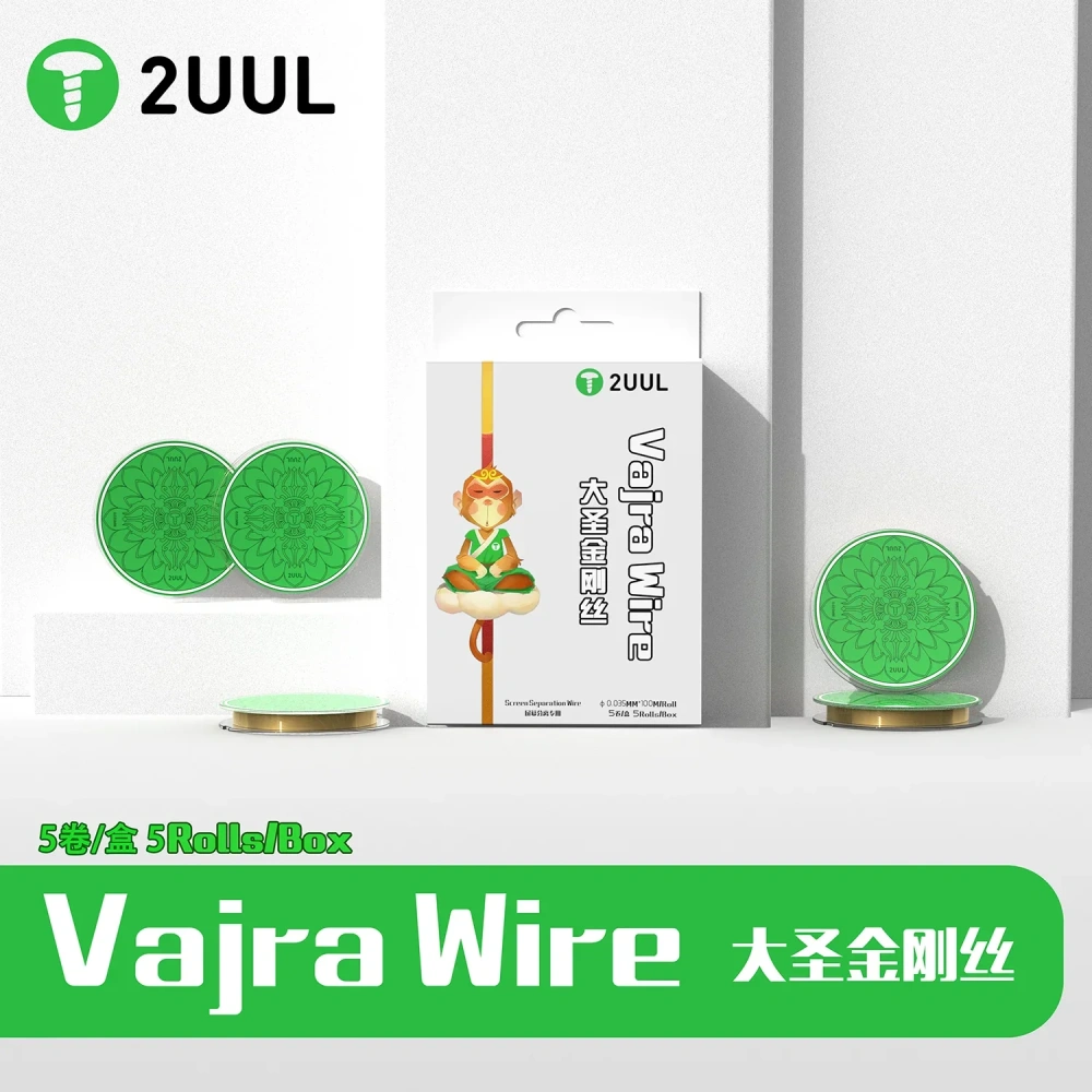 2UUL Screen Cutting Wire 0.035mm 100M Diamond Screen Seperate Tool for iPhone Samsung Edge Screen Refurbish