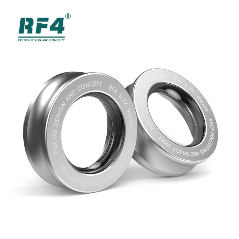 RF4 0.7X 0.5X Metal Barlow Lens Microscope Object Camera Lens 48mm for Stereo Zoom Microscope Trinocular Microscope Accessories