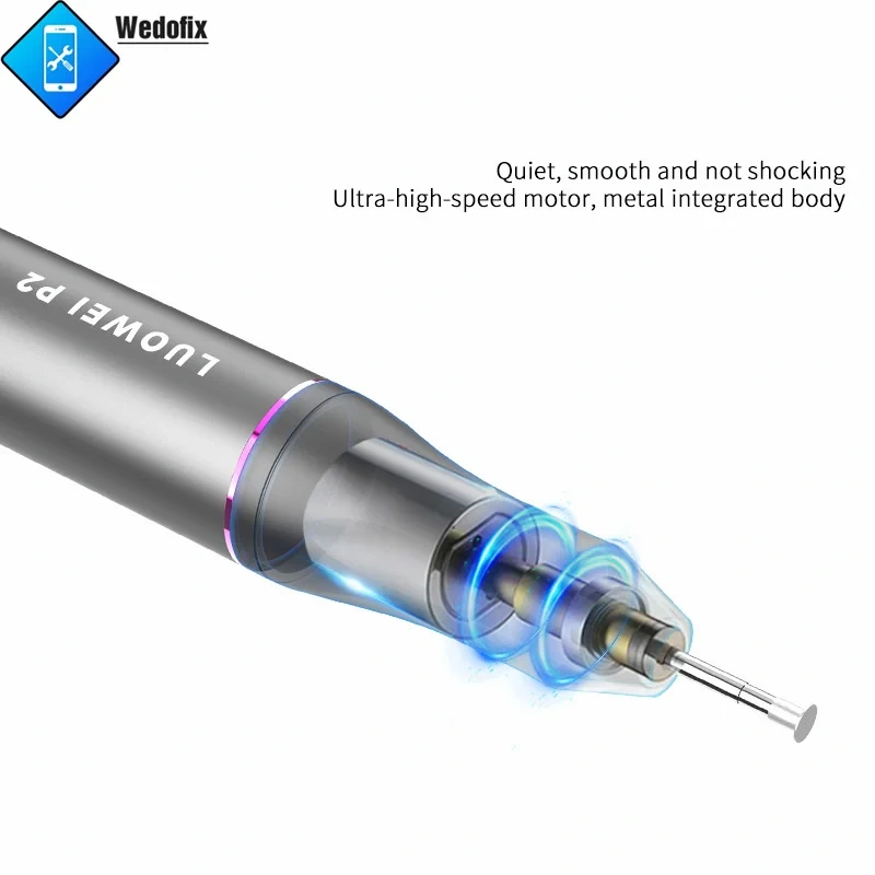 LUOWEI P2 Polish Pen with 8pcs Grinding Drills USB C Rechargeable Grinder for Mobile Phone NAND CPU IC Polishing Tools