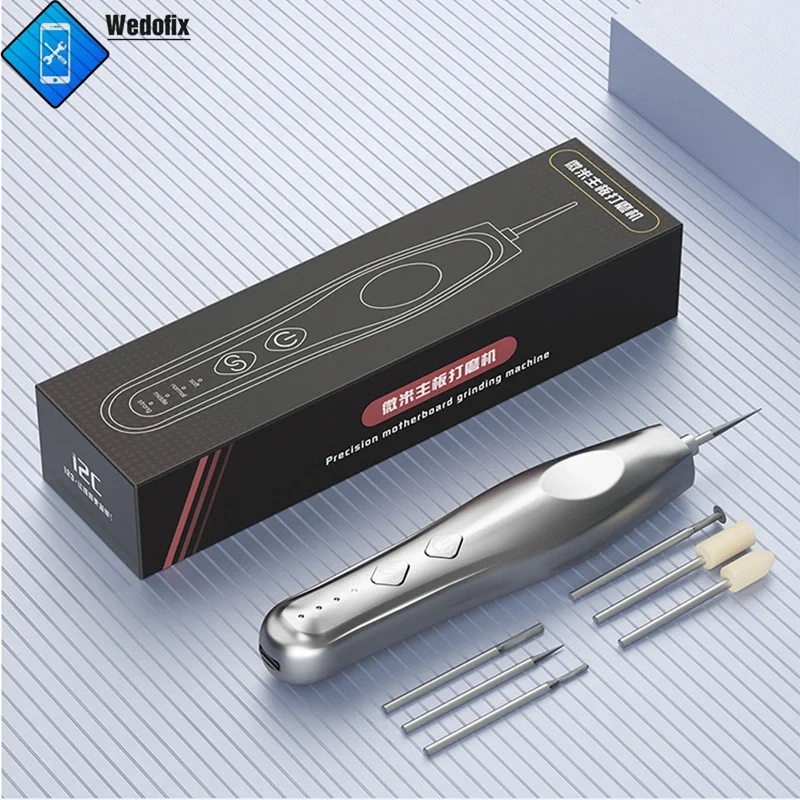 LUOWEI P2 Polish Pen with 8pcs Grinding Drills USB C Rechargeable Grinder for Mobile Phone NAND CPU IC Polishing Tools