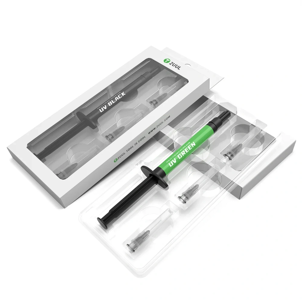 2UUL UV Curable Solder Mask with Replacable Thin Needles and Flux Pusher for BGA PCB Soldering Work