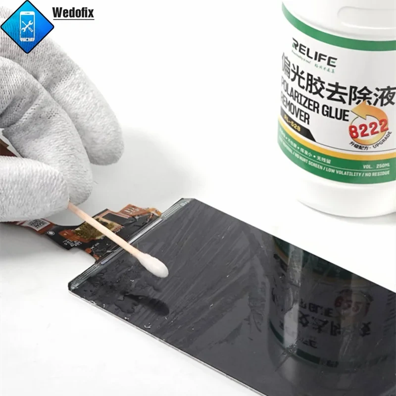 Relife 250mL OCA Glue Remover Liquid Polarizer Remover Glue without Damage Screen for Samsung iPhone LCD screen Refurb Replac