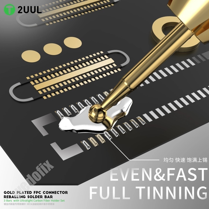 2UUL SC98 Tin-drag Needle Set Planting Tin Helper with 5 Soldering Bar for Soldering Work Logic Board Repair