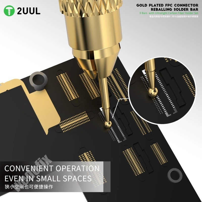 2UUL SC98 Tin-drag Needle Set Planting Tin Helper with 5 Soldering Bar for Soldering Work Logic Board Repair