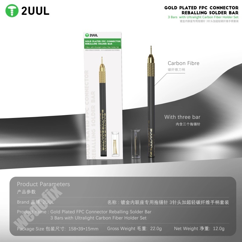2UUL SC98 Tin-drag Needle Set Planting Tin Helper with 5 Soldering Bar for Soldering Work Logic Board Repair