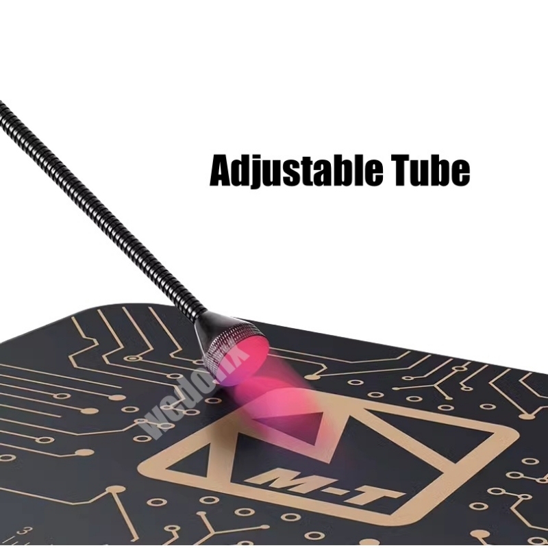 MTriangle Multifunctional Solder Helper with 4Pcs Clip Adjustable Tube Chip Fixed Holder with Magnifier Glass for Soldering Work