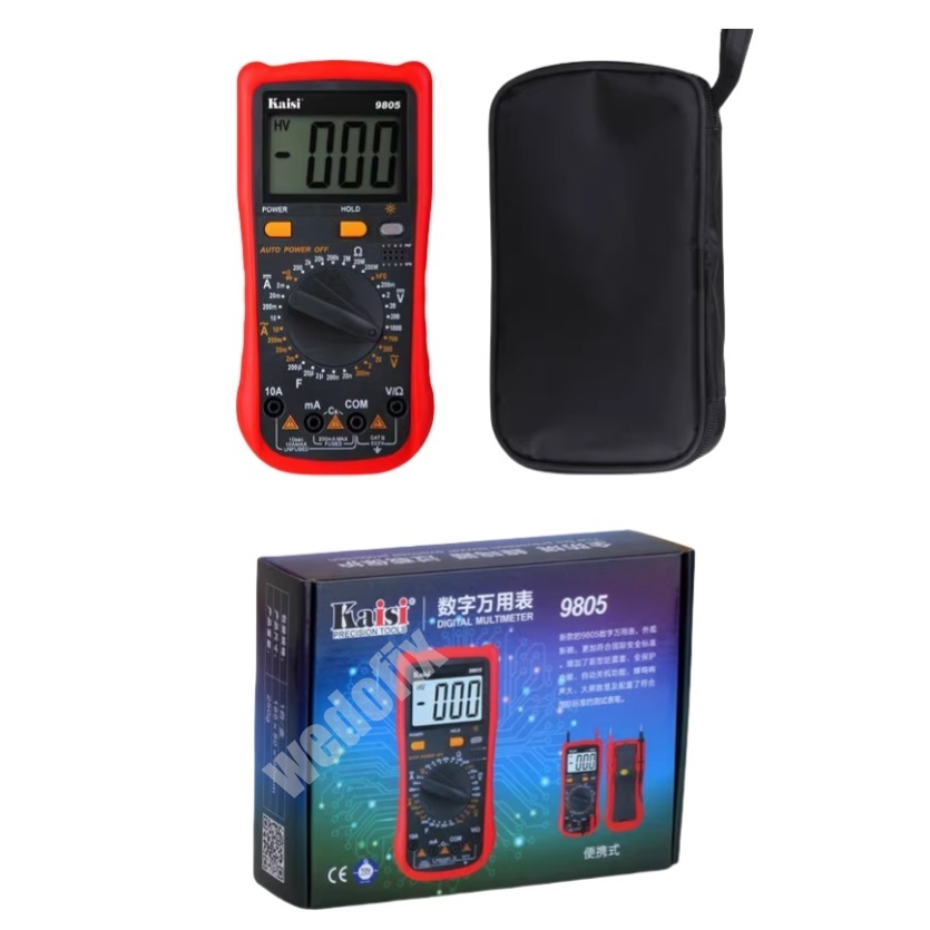 Kaisi 9805 Digital Display Multimeter Anti-burning Capacitance Anmeter for Phone Repair Electronics Testing