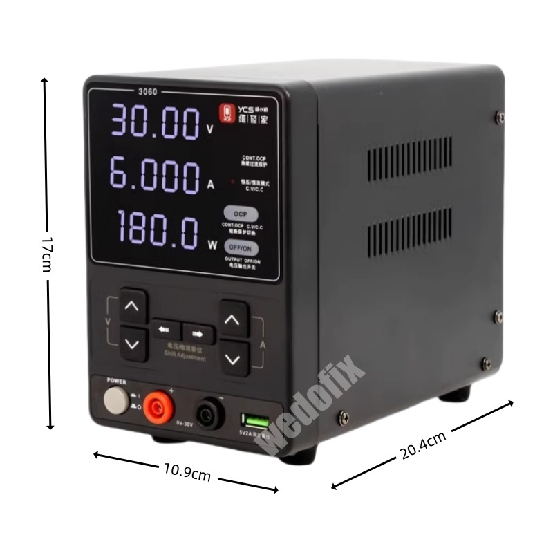 YCS 30V 6A 180W Digital Display DC Power Supply for Mobile Phone Electronics Repair
