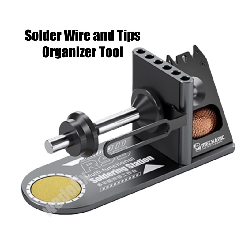 Mechanic Multifuncational Solder Iron Tip Organizer Solder Wire Holder with Soldering Tip Clean Sponge