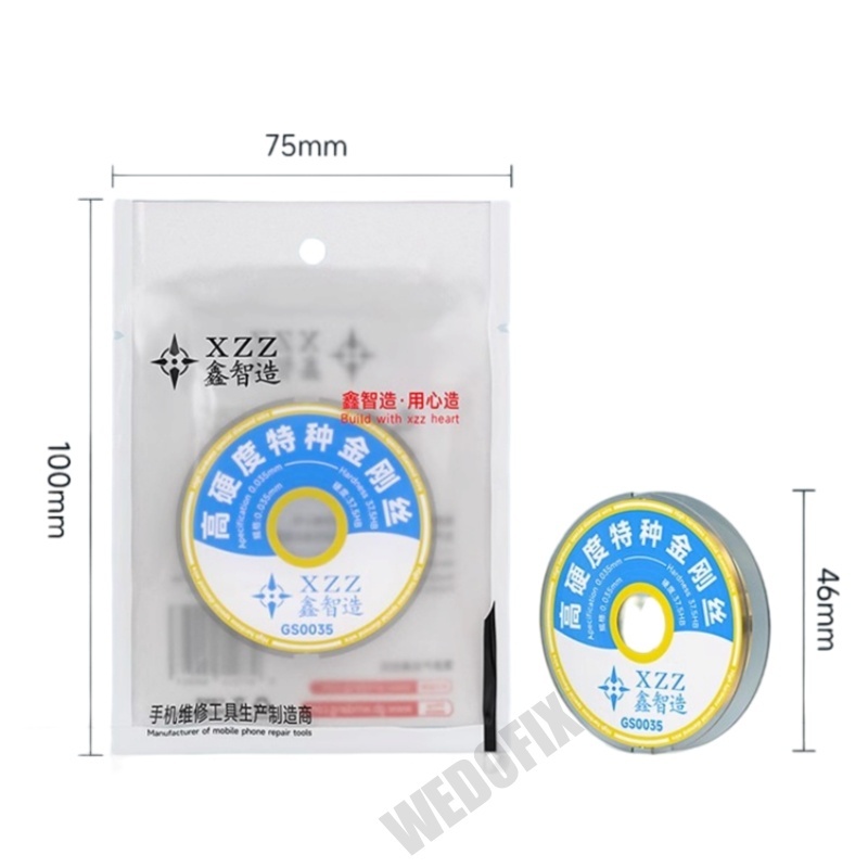 XZZ 0.035mm 100m Diamond Cutting Wire Nano High-Hardness Screen Cutting Wire for Mobile Phone LCD Screen Separation