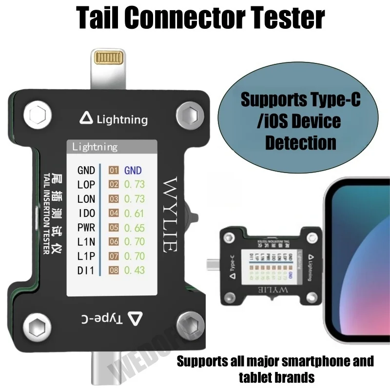 Wylie Auto Detection Tail Plug Detector with Type-C iOS Connector for ...