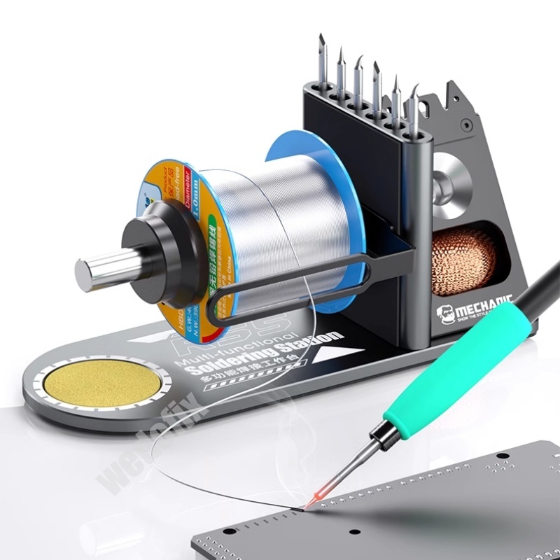 Mechanic Multifuncational Solder Iron Tip Organizer Solder Wire Holder with Soldering Tip Clean Sponge