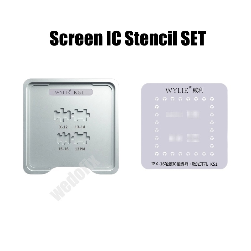 WYLIE Screen Touch IC Stencil Set with Magnetic Base Solder Mask for iPhone X - 16 Screen IC Replace