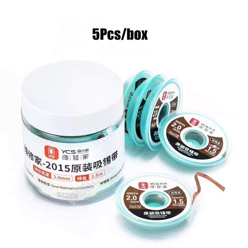 YCS CP2015 Desoldering Wire Low Residue Solder Wick Fast Thermal Conductivity for Electronics Phone Repair Soldering work