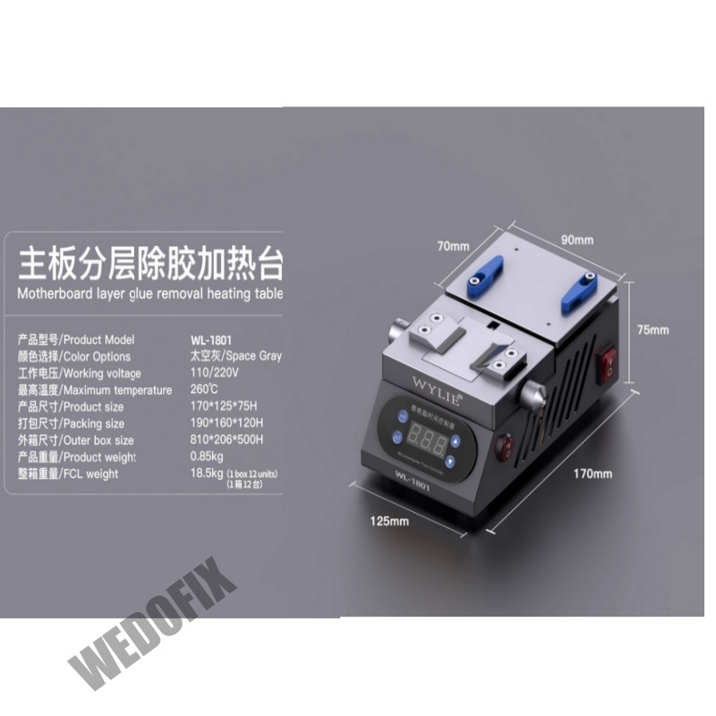 WYLIE Phone Motherboard IC Glue Remove Tools Logic Board Heating Pad for iPhone Android Phone Chip Repair