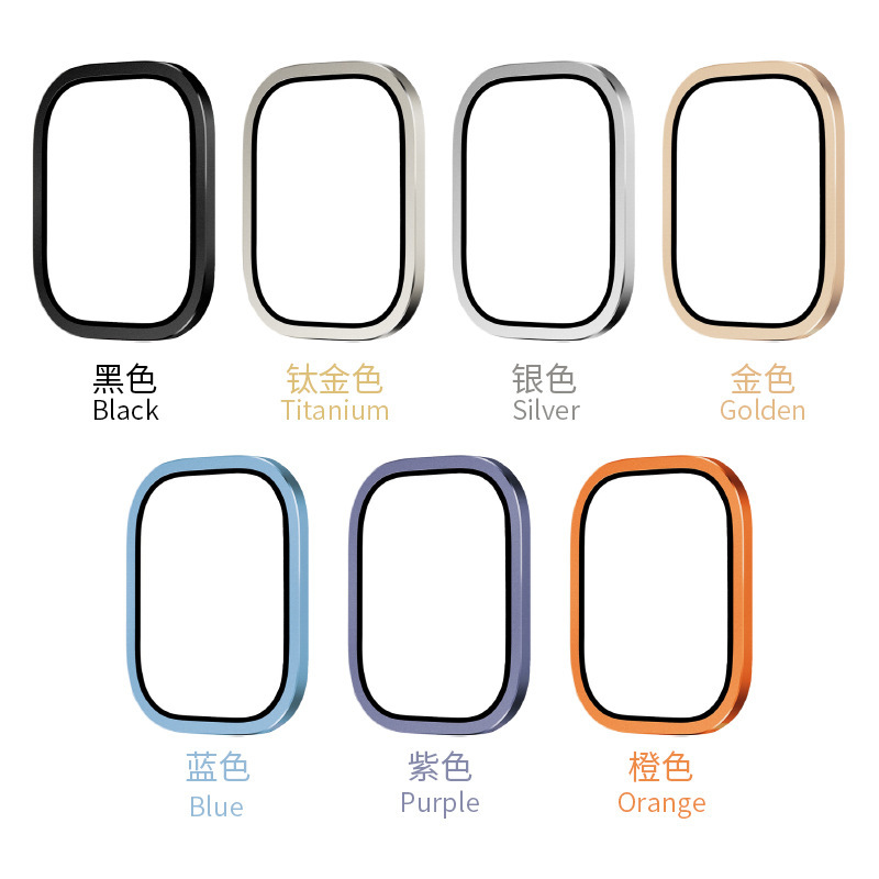 Aluminum Frame Metal Watch Case Temper Glass Film for iWatch Ultra 49mm