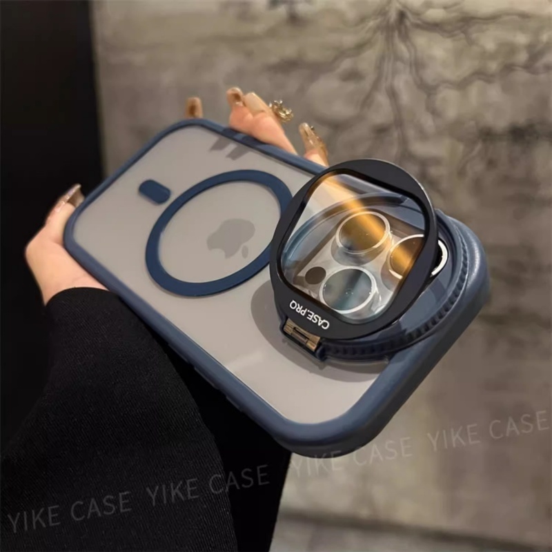Creative Bracket Phone Protect Case with Magnetic Magsafe Camera Protect Shell for iPhone 16 15 14 13 12 11