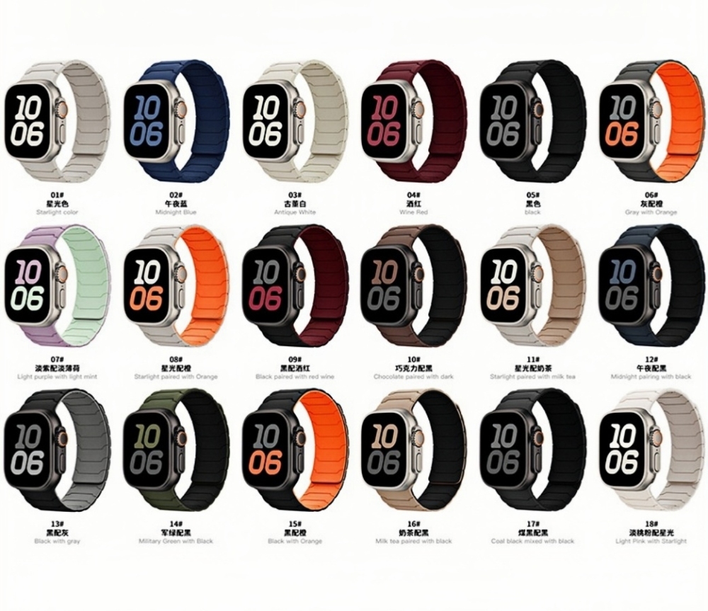 Magnetic Silicone Watch Strap for iWatch 49 46 45 44 42 41