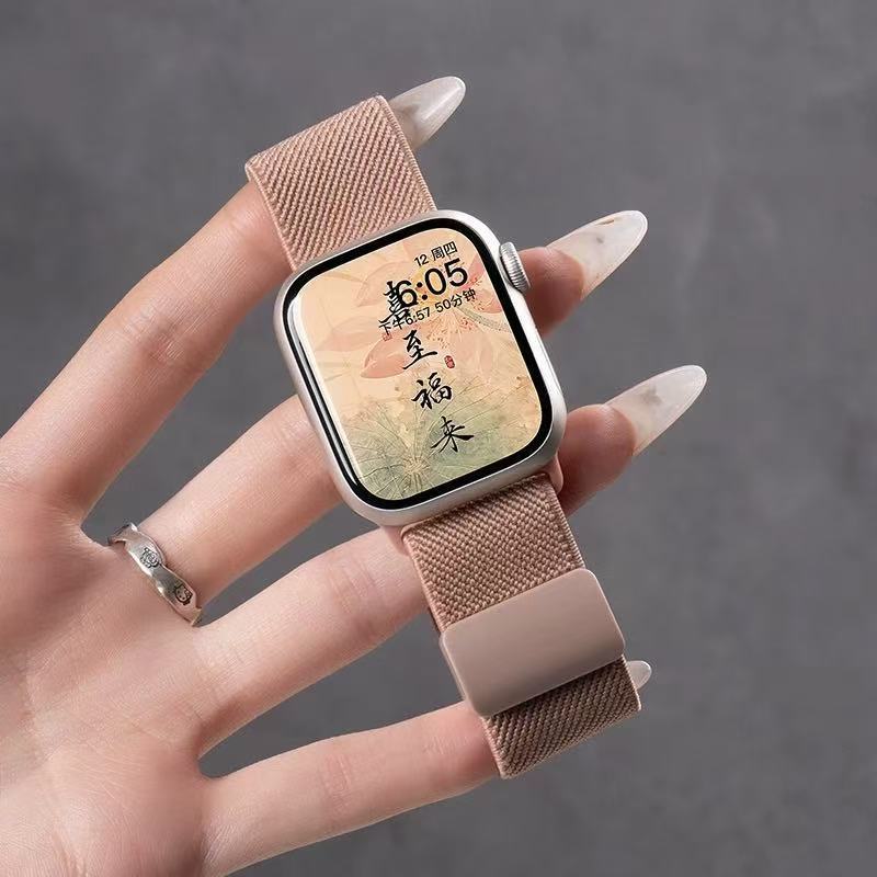 Nylon Braided Watch Strap Loop Wristbands for iWatch S10 42 49 46 45 41 40