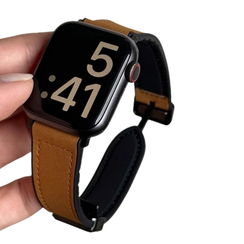For Apple Watch Wristband Leather Magnetic Buckle Watch Strap 38 41 42 44 45 46 49