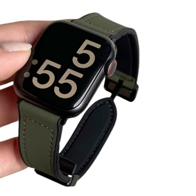 For Apple Watch Wristband Leather Magnetic Buckle Watch Strap 38 41 42 44 45 46 49