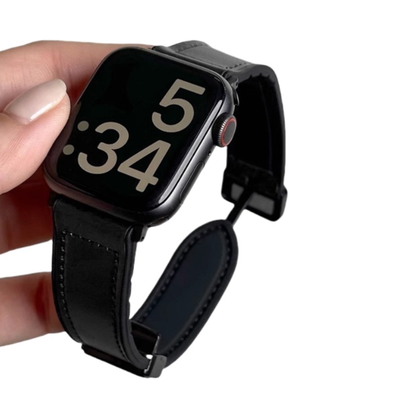 For Apple Watch Wristband Leather Magnetic Buckle Watch Strap 38 41 42 44 45 46 49