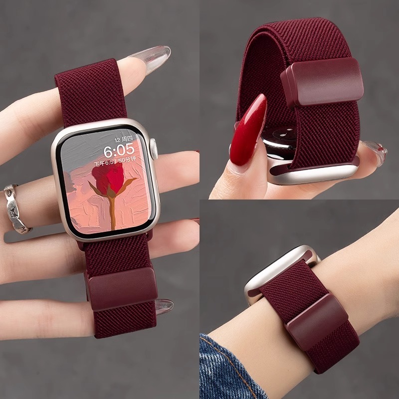 Nylon Braided Watch Strap Loop Wristbands for iWatch S10 42 49 46 45 41 40