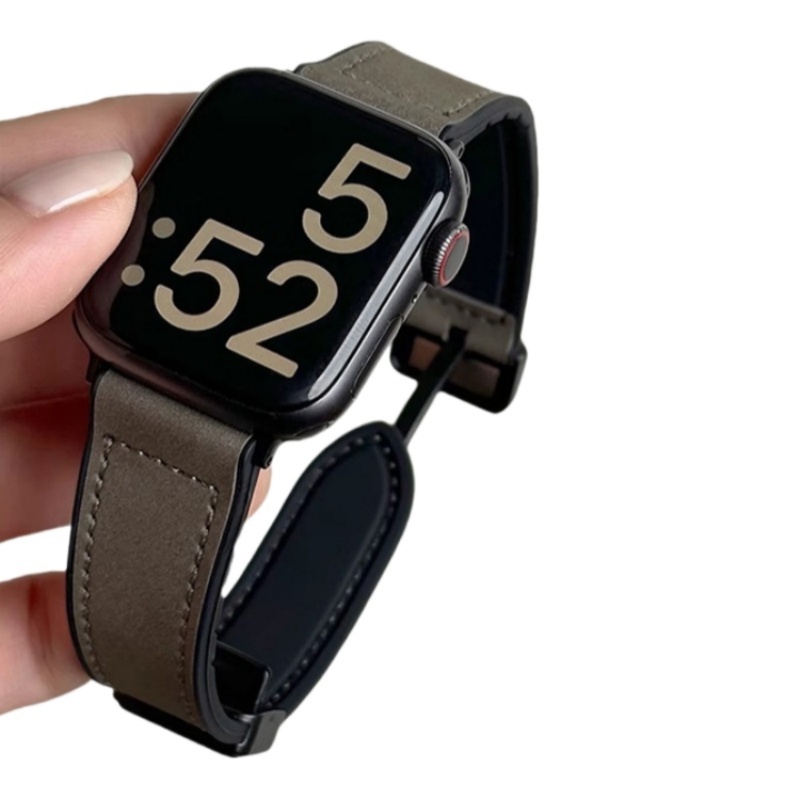 For Apple Watch Wristband Leather Magnetic Buckle Watch Strap 38 41 42 44 45 46 49
