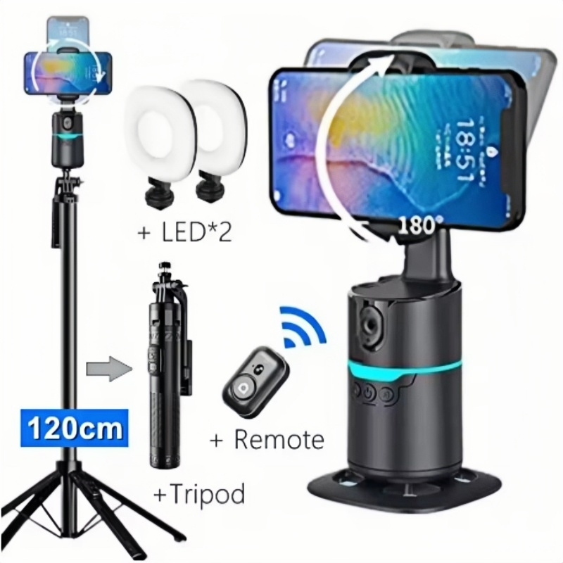 360°Rotation Smartphone Gimbal Stabilizer Face Tracker Selfie Stick Tripod with Remote and Gesture Control for Live Video Shoot