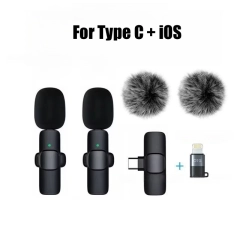 Wireless Collar Microphone Live Broadcast Reverberation Mini Mic for iPhone Android Phone Using
