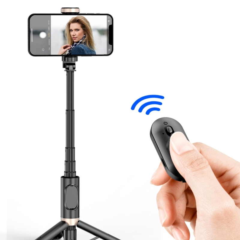 Mobile Phone Bluetooth Selfie Stick with Built-in Tripod Live Broadcase Bracket