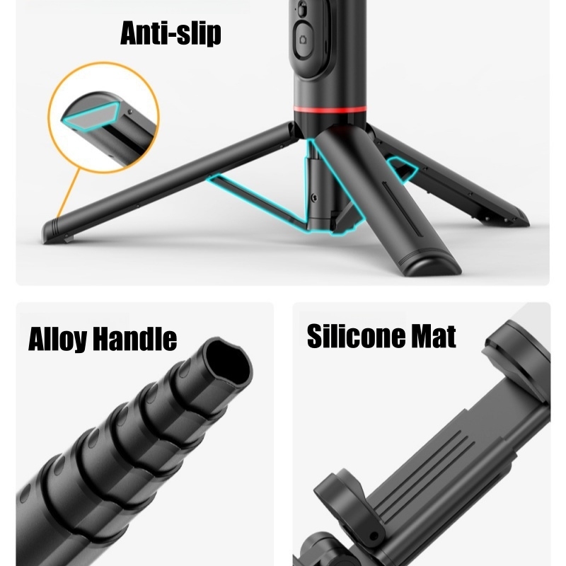 Mobile Phone Bluetooth Selfie Stick with Built-in Tripod Live Broadcase Bracket