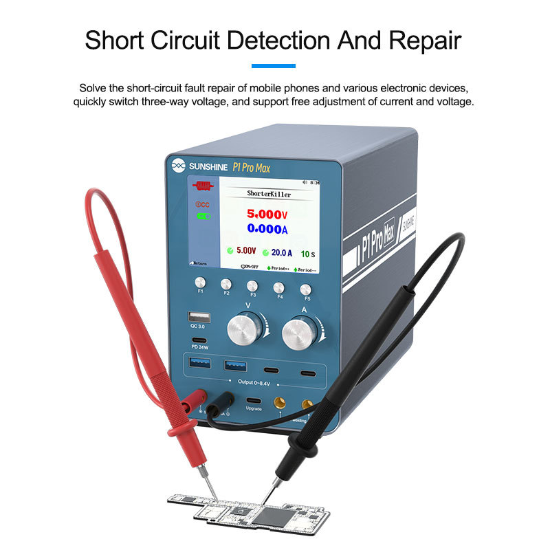 Sunshine P1 Pro Max Intelligent DC Power Supply Battery Spot Welding PD/QC Fast Charging Shortkiller