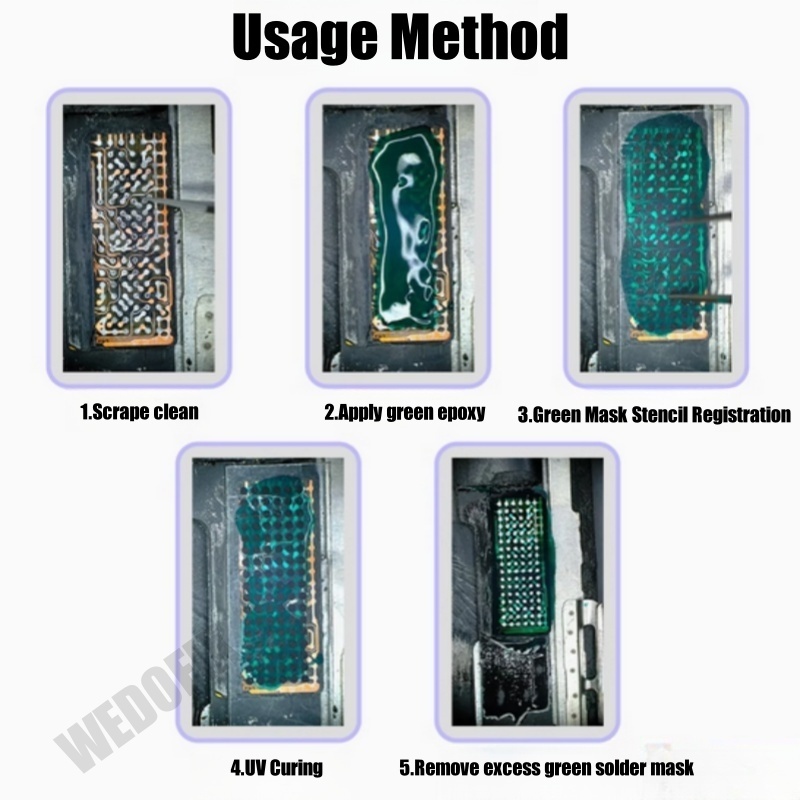 JTX Display IC Solder Mask UV Lamp Green Oil Stencil for iPhone 11 12 13 14 15