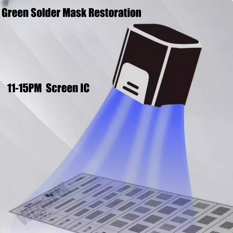 JTX Display IC Solder Mask UV Lamp Green Oil Stencil for iPhone 11 12 13 14 15