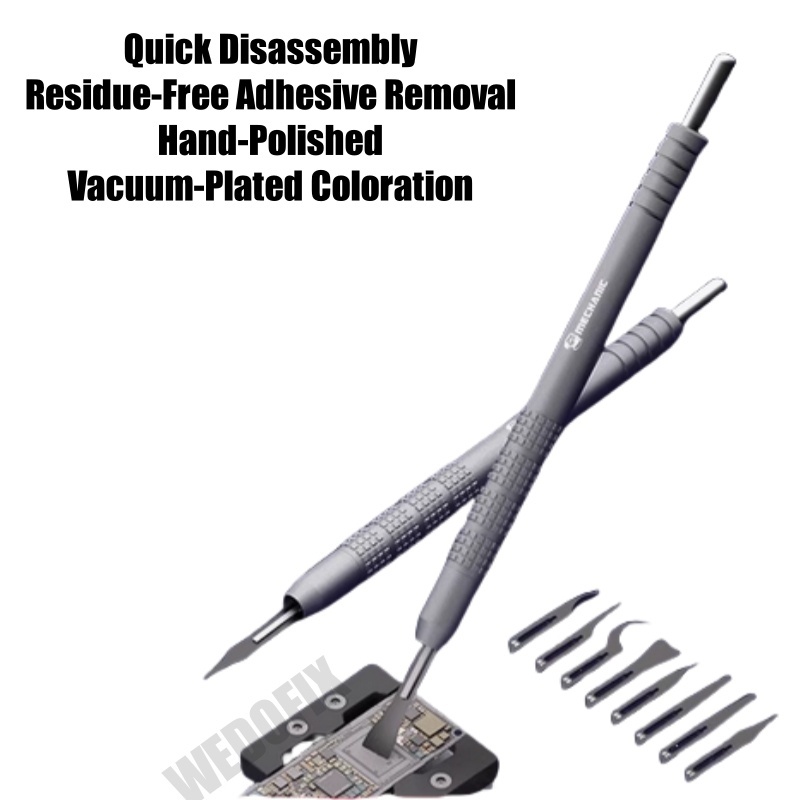 Mechanic KH001 Quick-Release Blade Pen with 8 Blades CPU Adhesive Remover Hand Polished Tool for Mobile Phone Electronics Repair