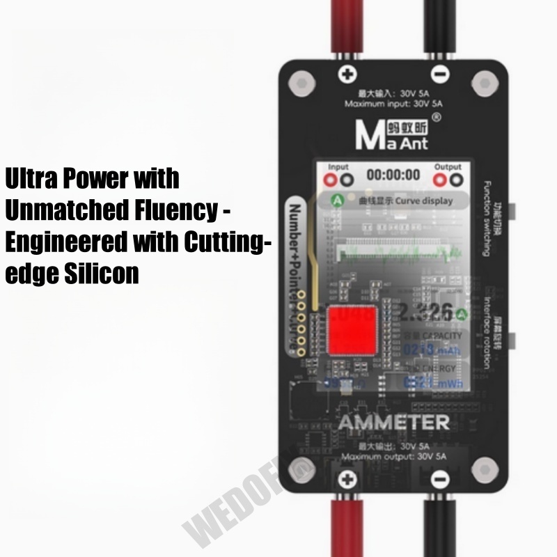 Maant Pointer Digital Display Ammeter with Voltage Current Detector 30V 5A Curve Display Mode for Phone Logic Board Check