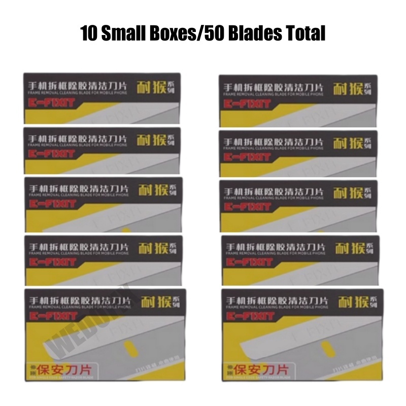 E-Fixit Single Edge Blades 50pcs/Lot LCD Frame Removal Cleaing Blade Adhesive Remove and Cleaning for LCD Screen Refurbish