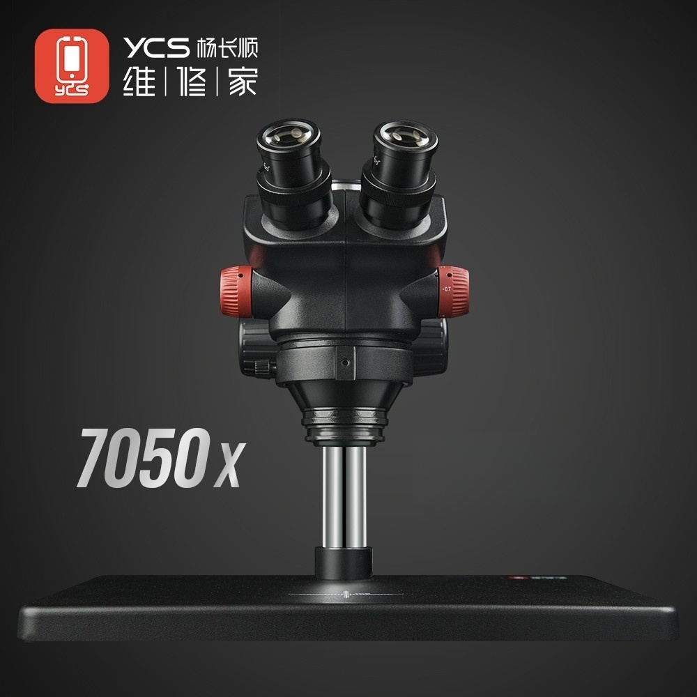 YCS-7050X HD Trinocular Microscope with 10*23 Eyepieces 144 LED Microscope Light Continuously Change Magnification