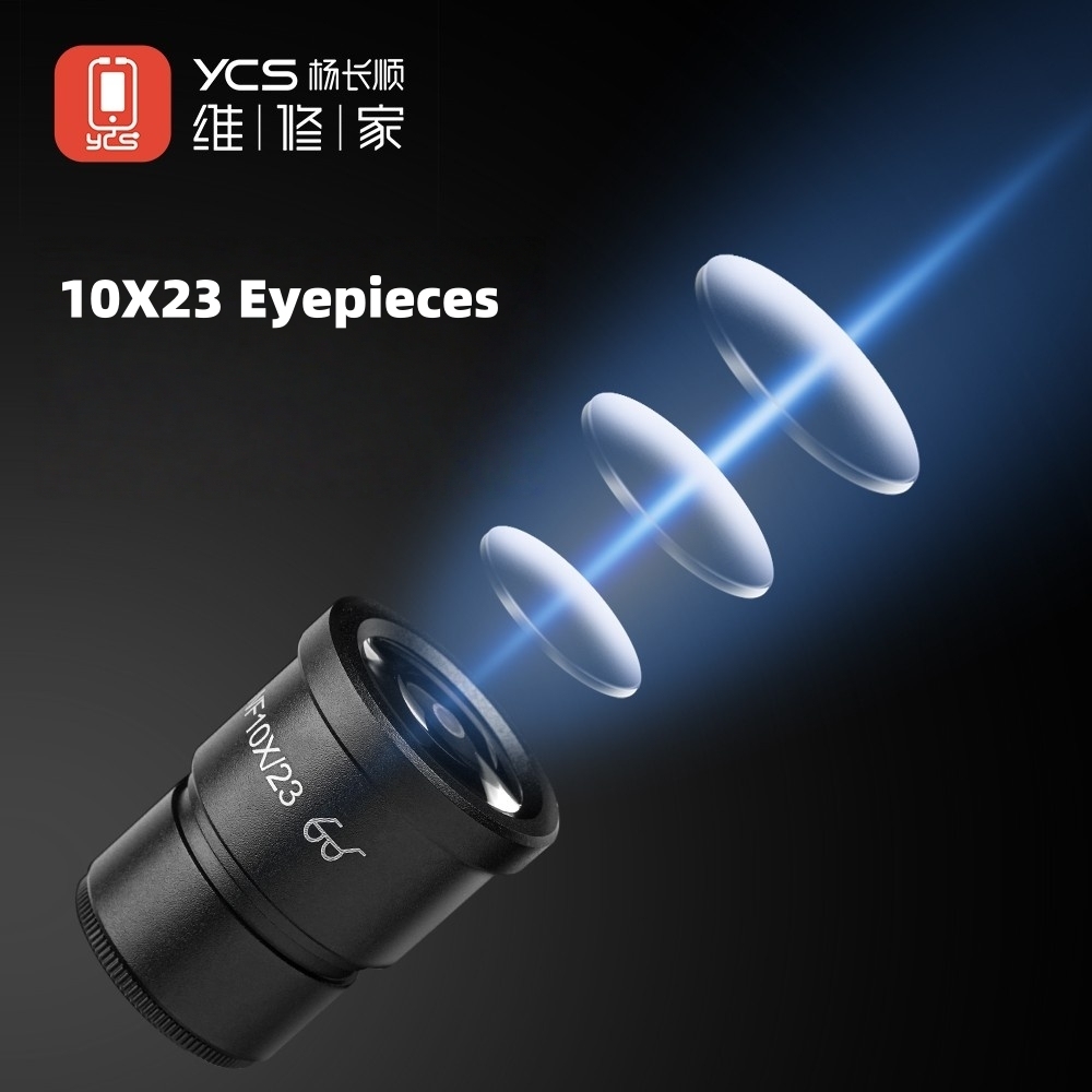 YCS-7050X HD Trinocular Microscope with 10*23 Eyepieces 144 LED Microscope Light Continuously Change Magnification
