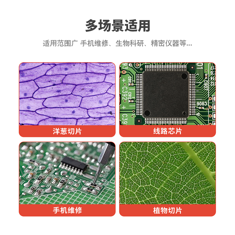 YCS6558X HD Trinocular Microscope with 10*23 Eyepieces 144 LED Microscope 360° Rotation Arm Holder