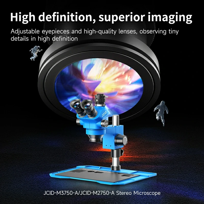 JCID M3750 Stereo Microscope HD Circuit Board 7-50 Times Continuous Zoom for Mobile Phone Electronics Repair