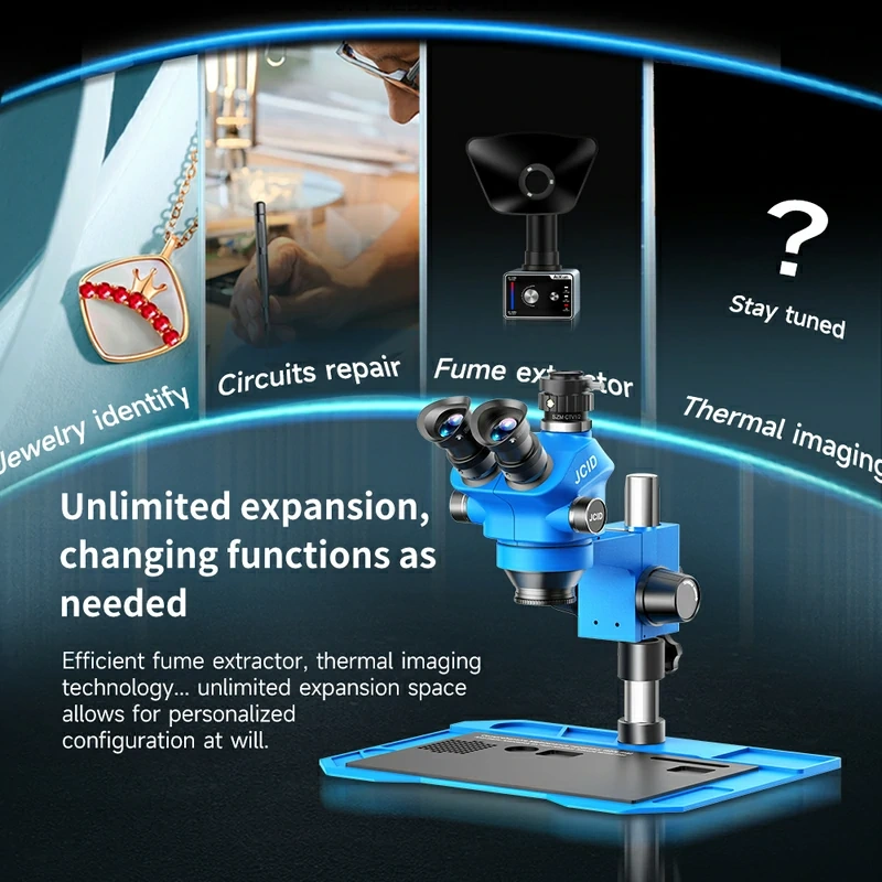 JCID M3750 Stereo Microscope HD Circuit Board 7-50 Times Continuous Zoom for Mobile Phone Electronics Repair